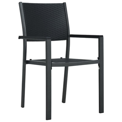 Garden Dining Set Black Powder-coated steel, glass, plastic Large
