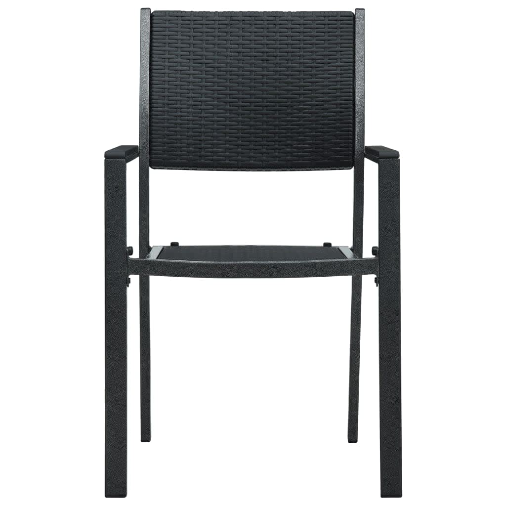 Garden Dining Set Black Powder-coated steel, glass, plastic Large