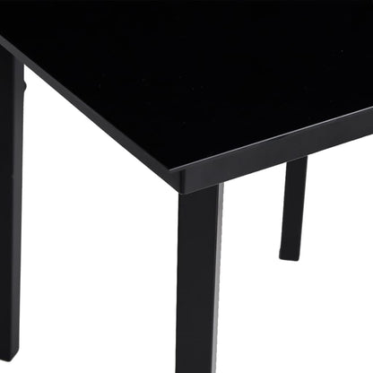 Garden Dining Set Black Powder-coated steel, glass, plastic Large