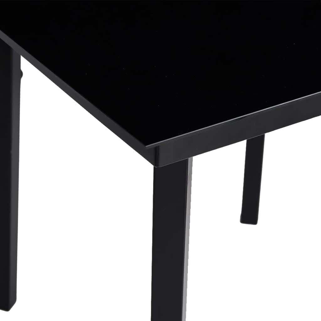 Garden Dining Set Black Powder-coated steel, glass, plastic Large