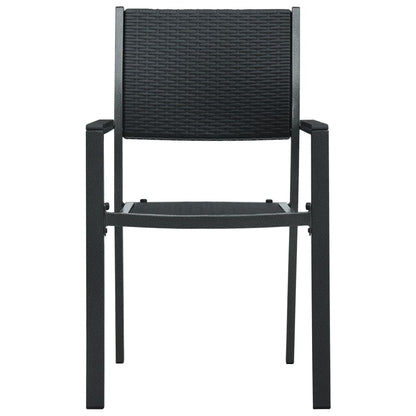 Garden Dining Set Black Powder-coated steel, glass, plastic