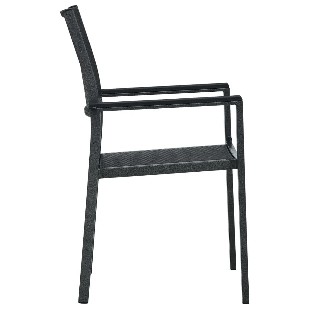 Garden Dining Set Black Powder-coated steel, glass, plastic