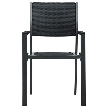 Garden Dining Set Black Powder-Coated Steel 5 Piece Light Weight