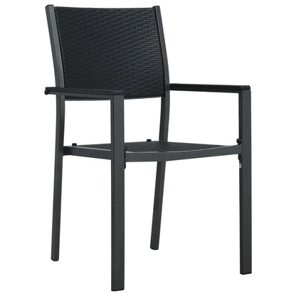 Garden Dining Set Black Powder-coated steel, glass, plastic