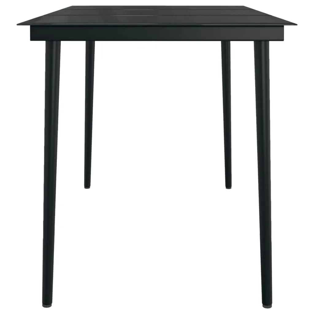 Garden Dining Set Black Powder-coated steel, glass, plastic