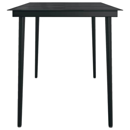 Garden Dining Set Black Powder-coated steel, glass, plastic