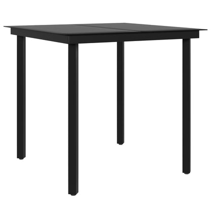 Garden Dining Set Grey and Black