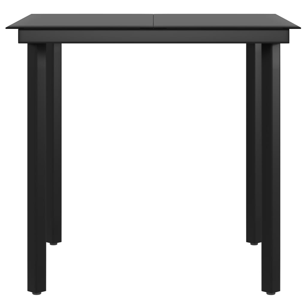 Garden Dining Set Grey and Black