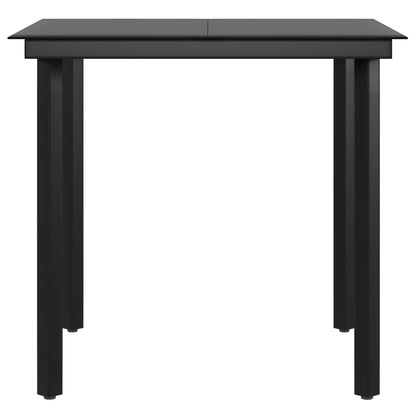 Garden Dining Set Grey and Black