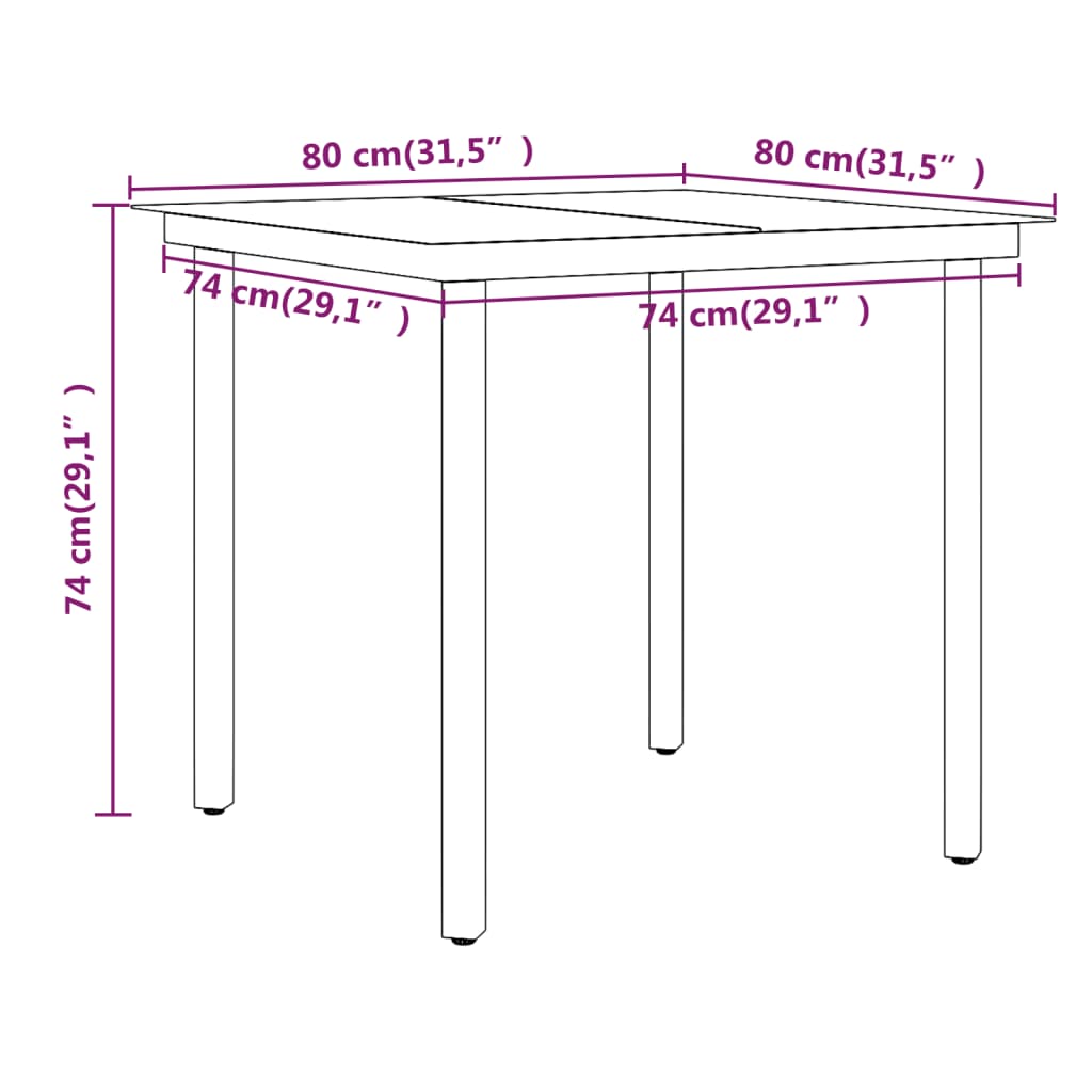 Garden Dining Set Grey and Black