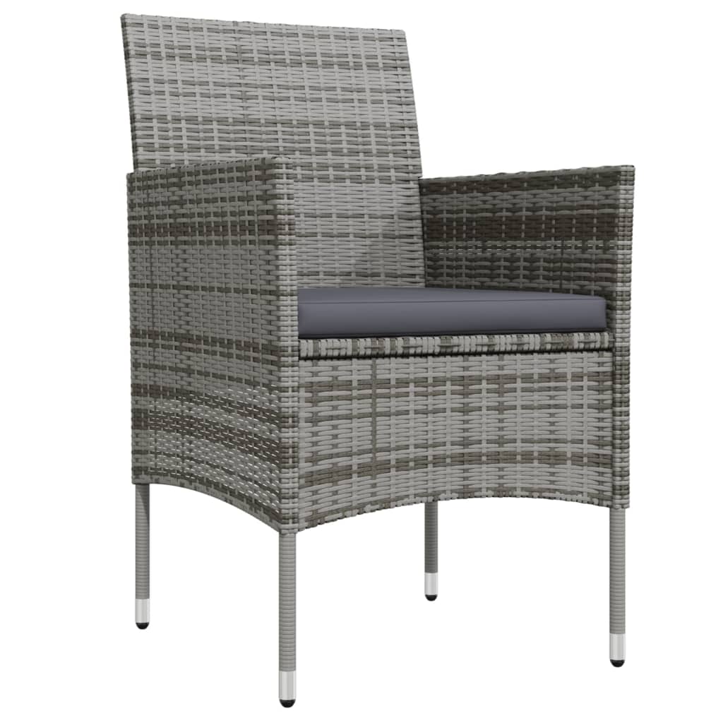 Garden Dining Set Grey and Black