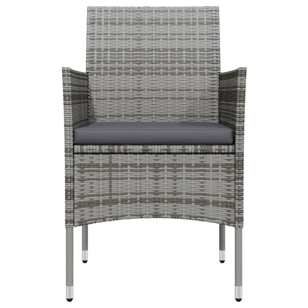 Garden Dining Set Grey and Black