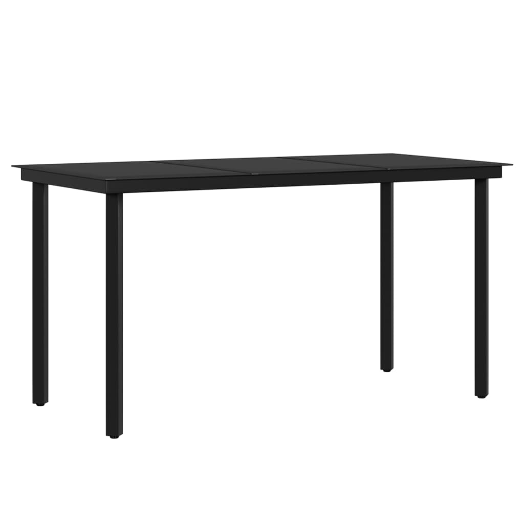Garden Dining Set Grey and Black