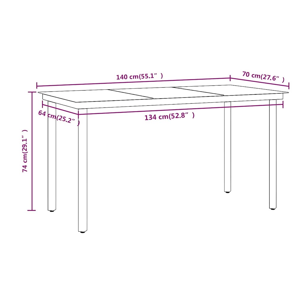 Garden Dining Set Grey and Black
