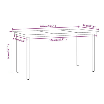 Garden Dining Set Grey and Black