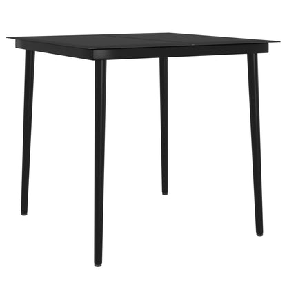 Garden Dining Set Gray and Black PE rattan Medium Durable