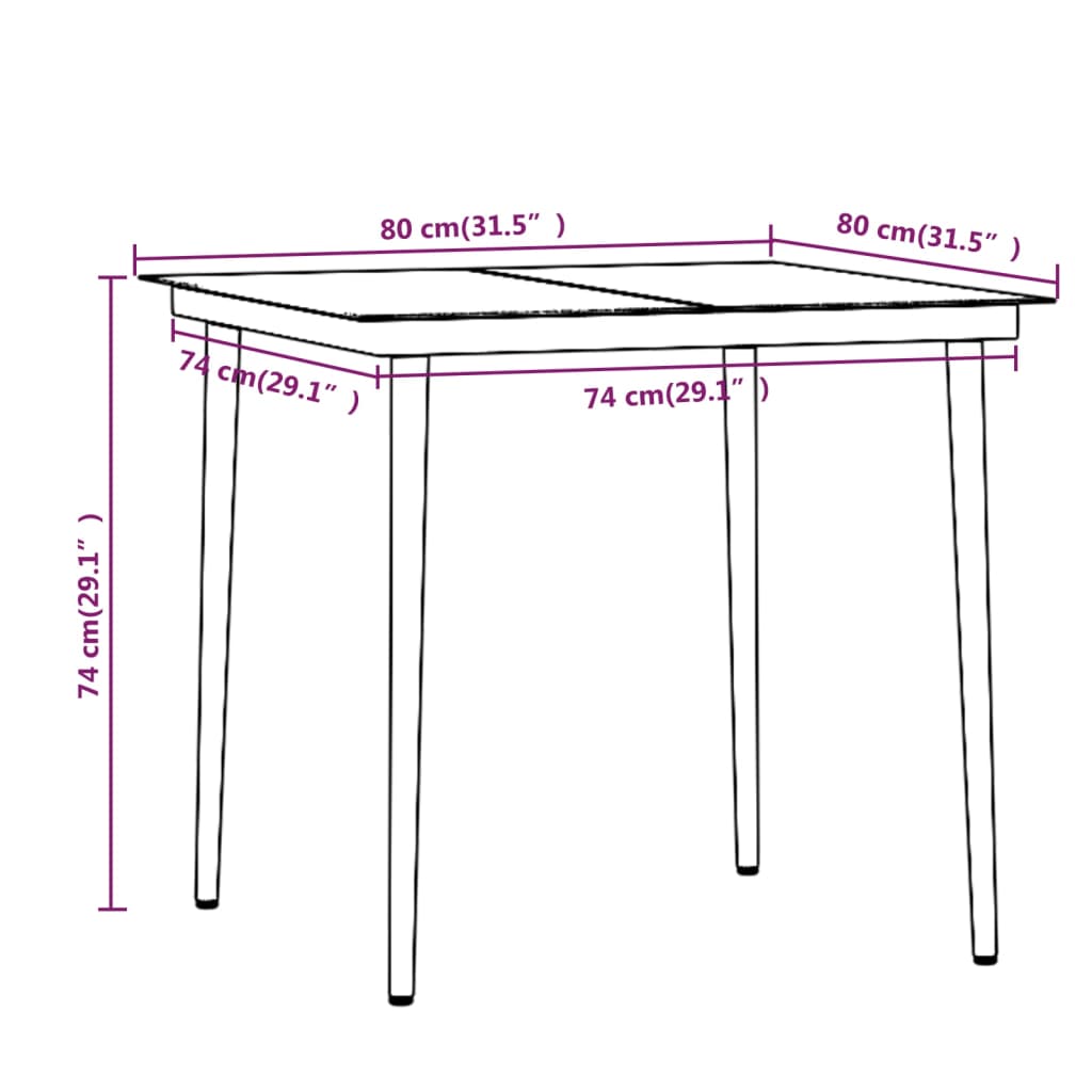 Garden Dining Set Gray and Black PE rattan Medium Durable