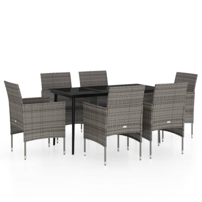Garden Dining Set Grey and Black