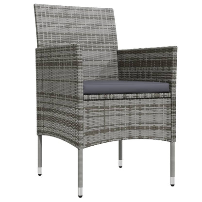 Garden Dining Set Grey and Black