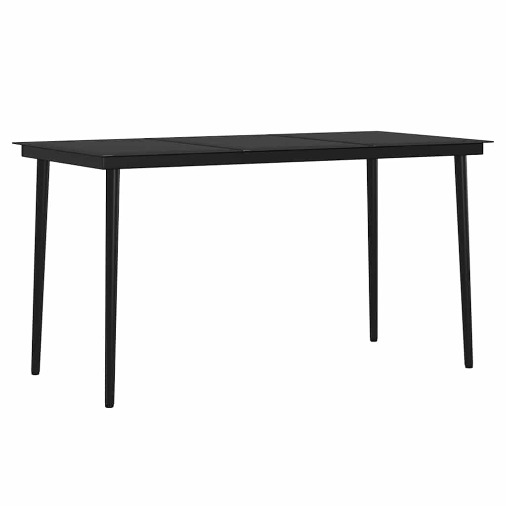 Garden Dining Set Grey and Black