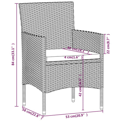 Garden Dining Set Grey and Black