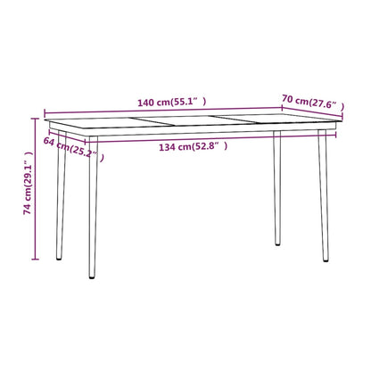 Garden Dining Set Grey and Black