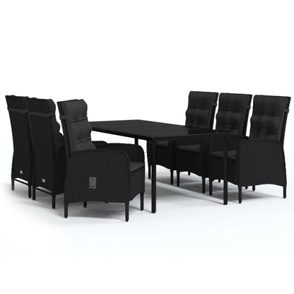 Garden Dining Set Black