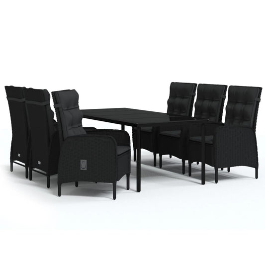 Garden Dining Set Black