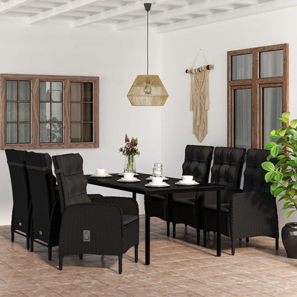Garden Dining Set Black