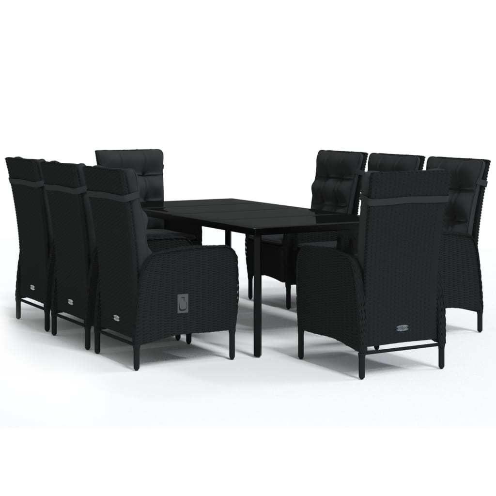 Garden Dining Set Black