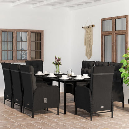 Garden Dining Set Black
