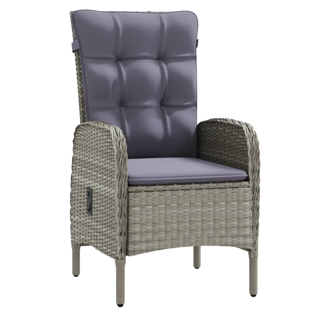 Garden Dining Set Grey and Black
