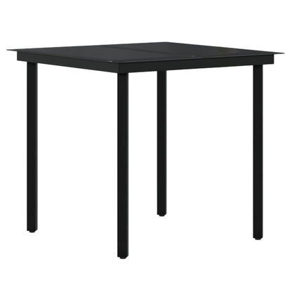Garden Dining Set Grey and Black