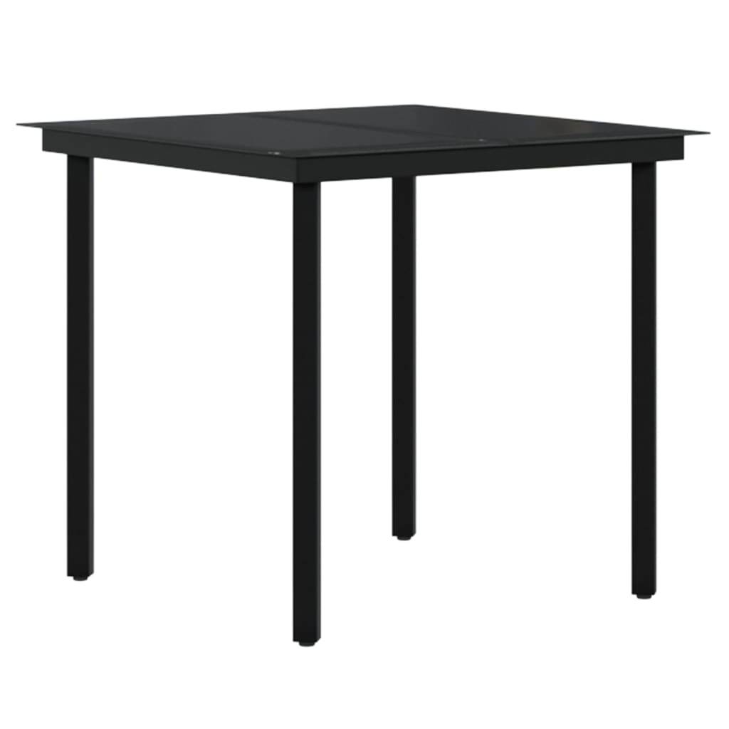 Garden Dining Set Grey and Black