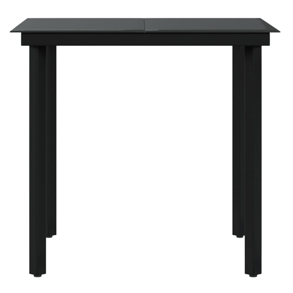 Garden Dining Set Grey and Black