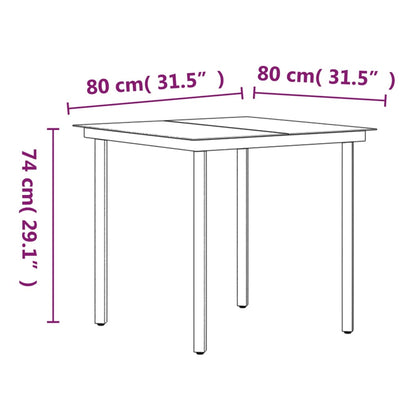 Garden Dining Set Grey and Black