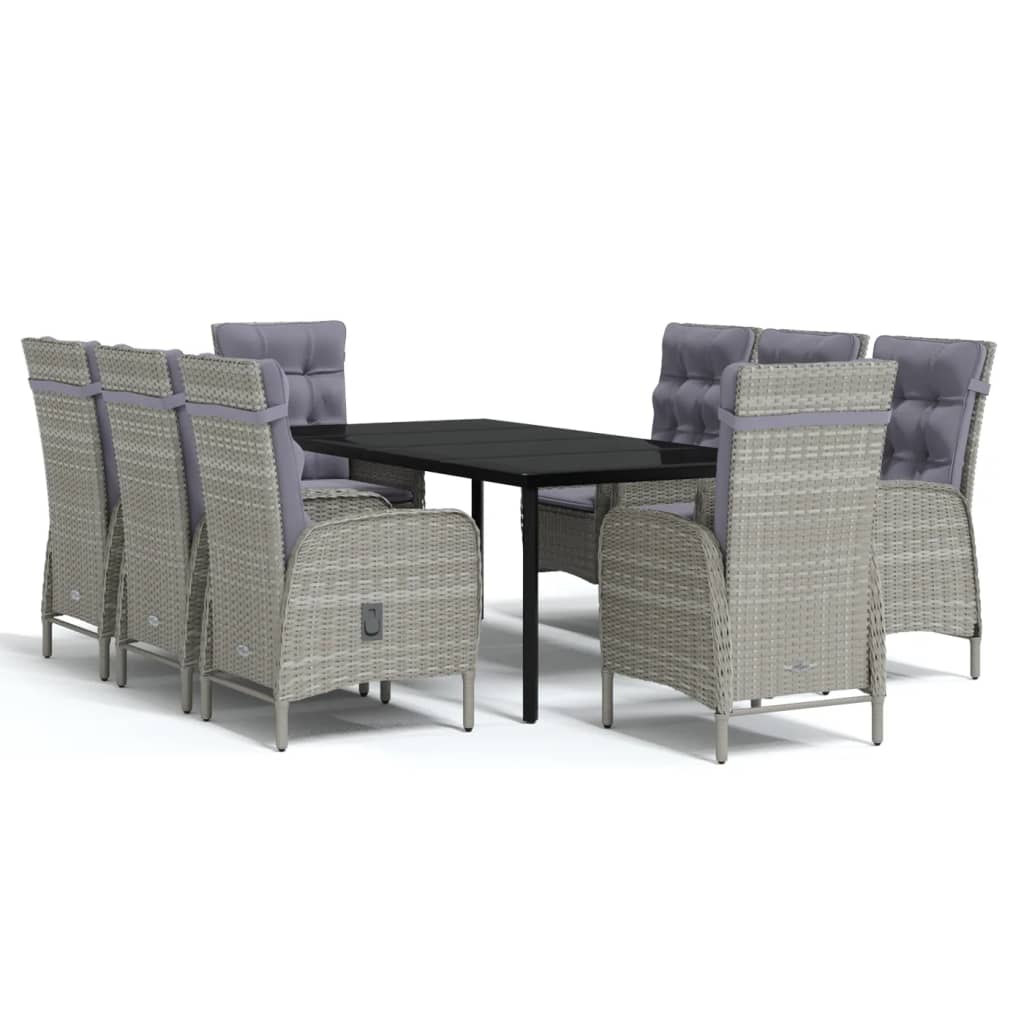 Garden Dining Set Grey PE rattan 78.7 x 39.4 x 29.1 in Ergonomic