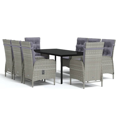 Garden Dining Set Grey PE rattan 78.7 x 39.4 x 29.1 in Ergonomic