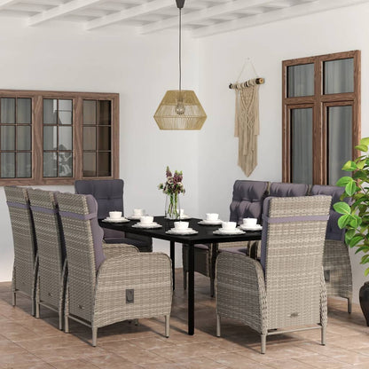 Garden Dining Set Grey PE rattan 78.7 x 39.4 x 29.1 in Ergonomic