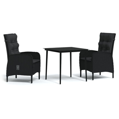 Garden Dining Set Black PE rattan Standard Ergonomic