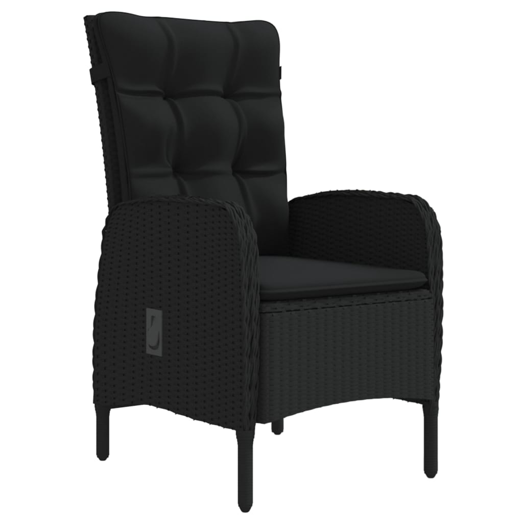 Garden Dining Set Black PE rattan Standard Ergonomic
