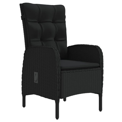 Garden Dining Set Black PE rattan Standard Ergonomic