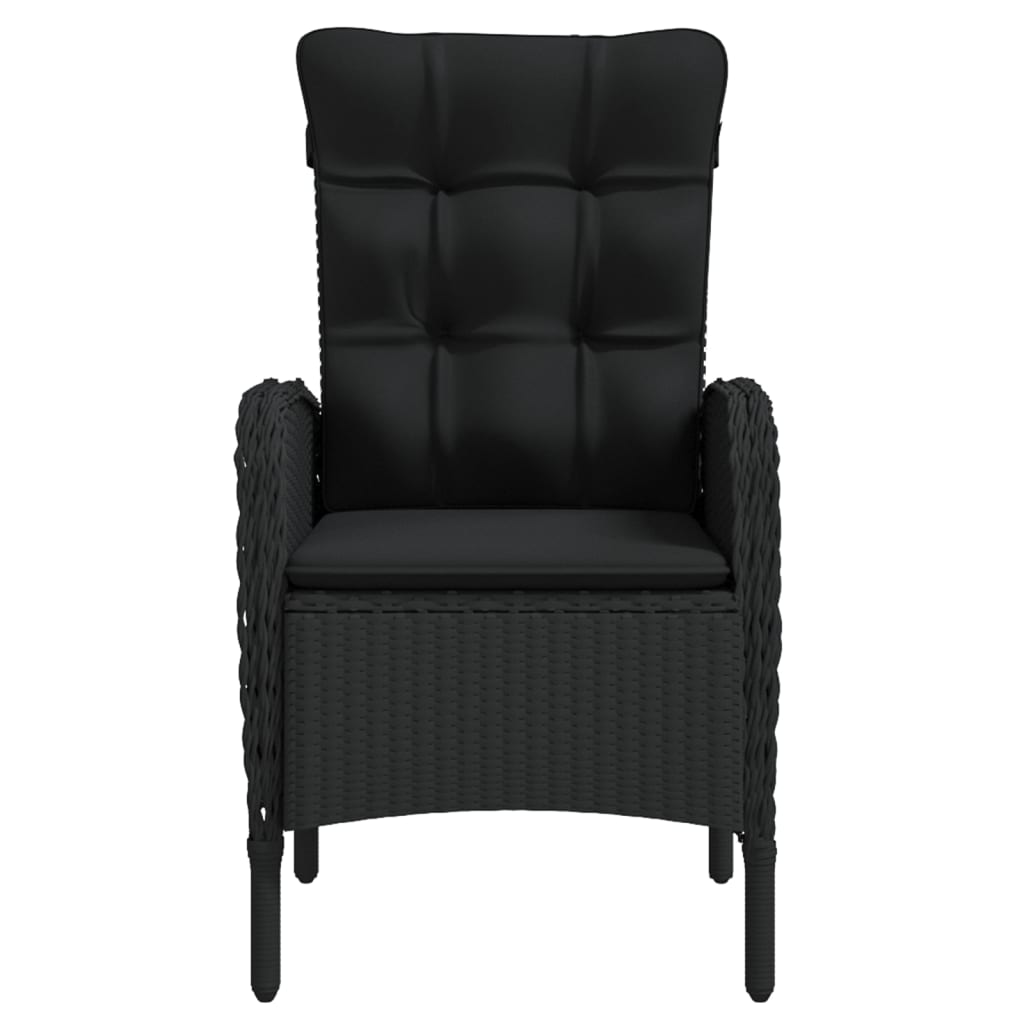 Garden Dining Set Black PE rattan Standard Ergonomic