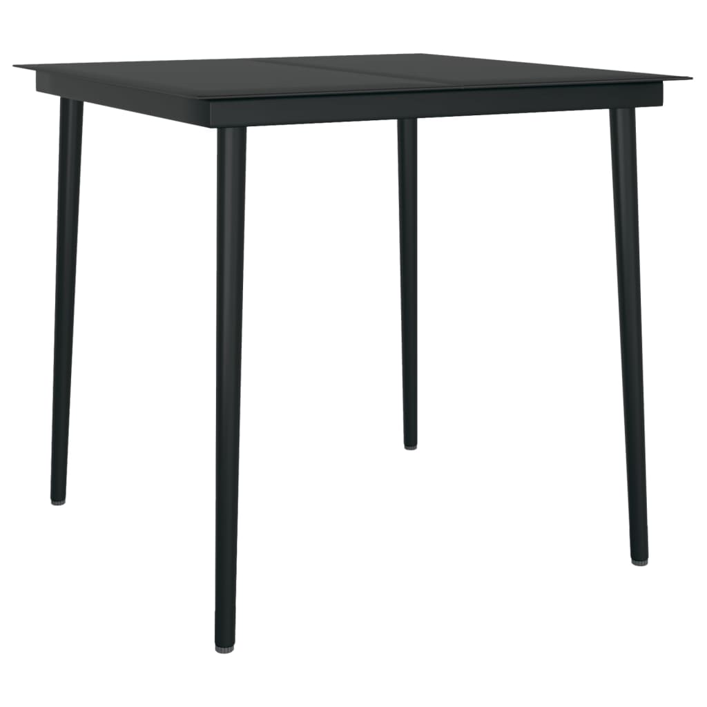 Garden Dining Set Grey and Black