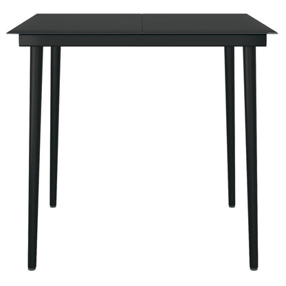 Garden Dining Set Grey and Black