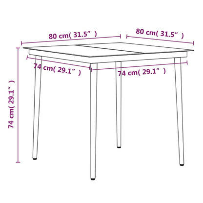 Garden Dining Set Grey and Black