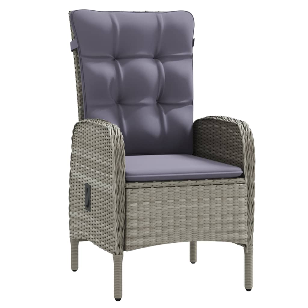 Garden Dining Set Grey and Black