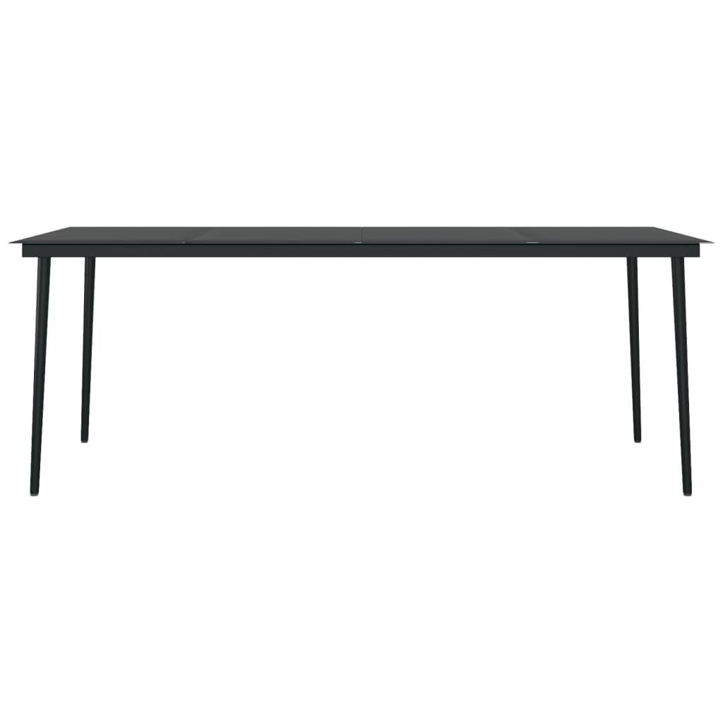 Garden Dining Set Grey and Black