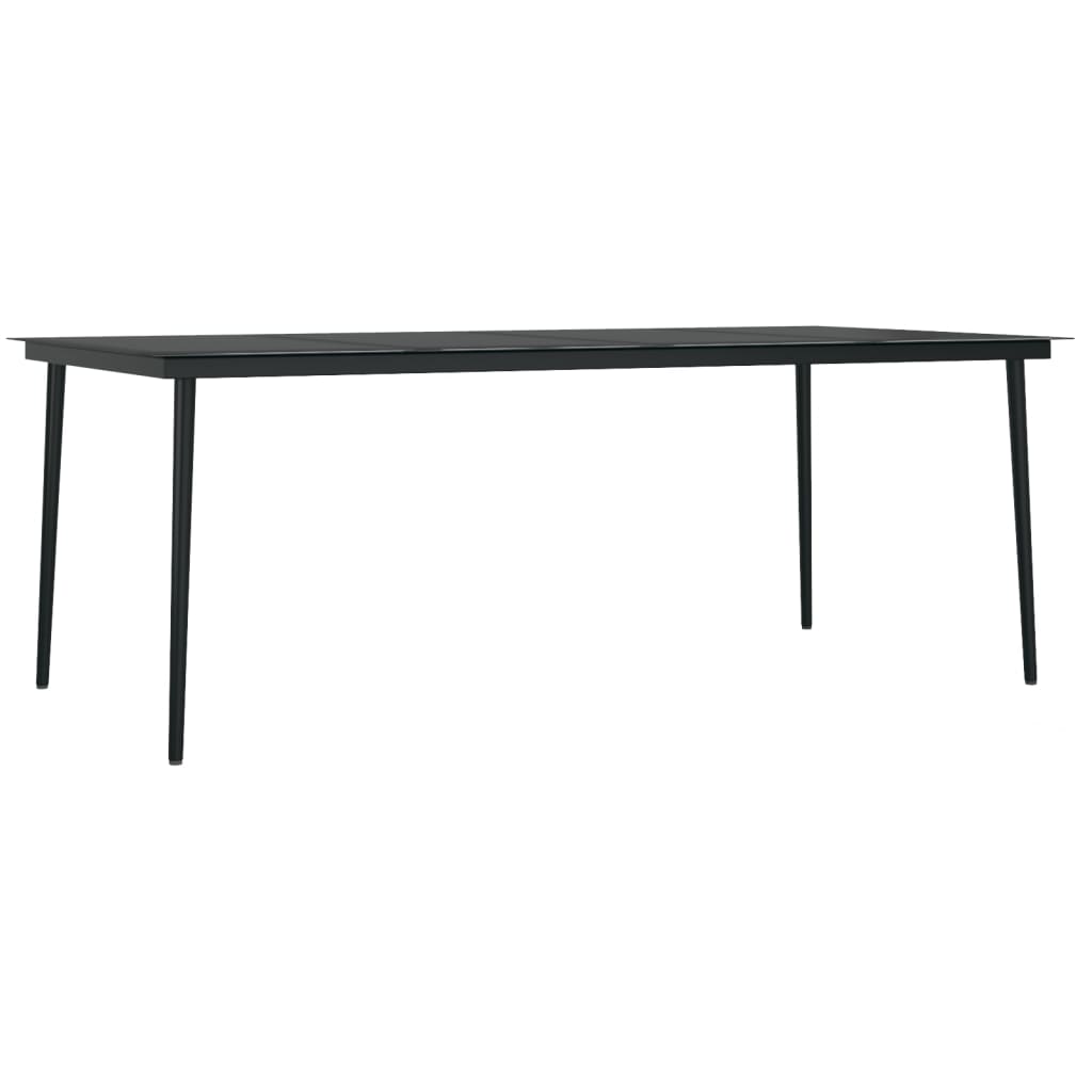 Garden Dining Set Grey and Black