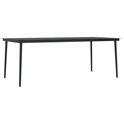 Garden Dining Set Grey and Black